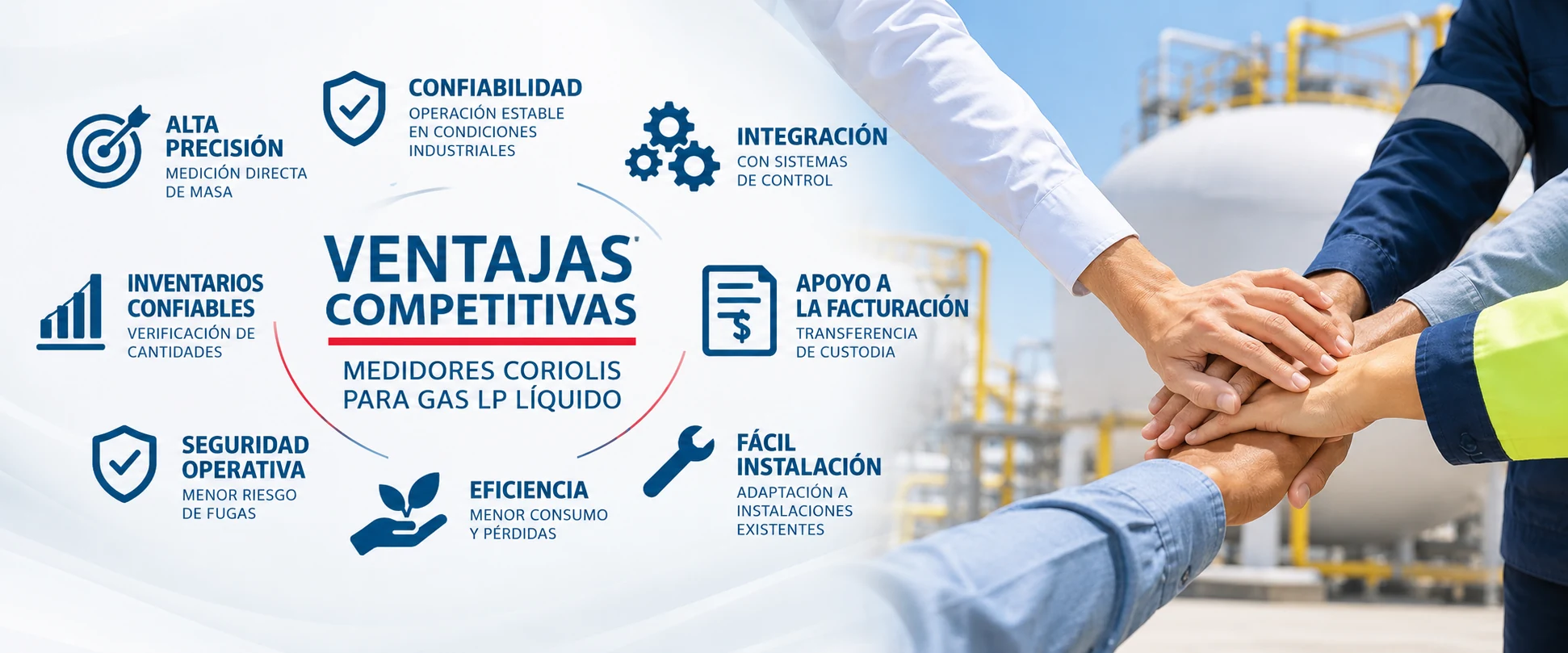 Ventajas competitivas de los medidores Coriolis para Gas LP líquido: medición directa de masa, precisión, confiabilidad, control de inventarios y verificación de cantidades